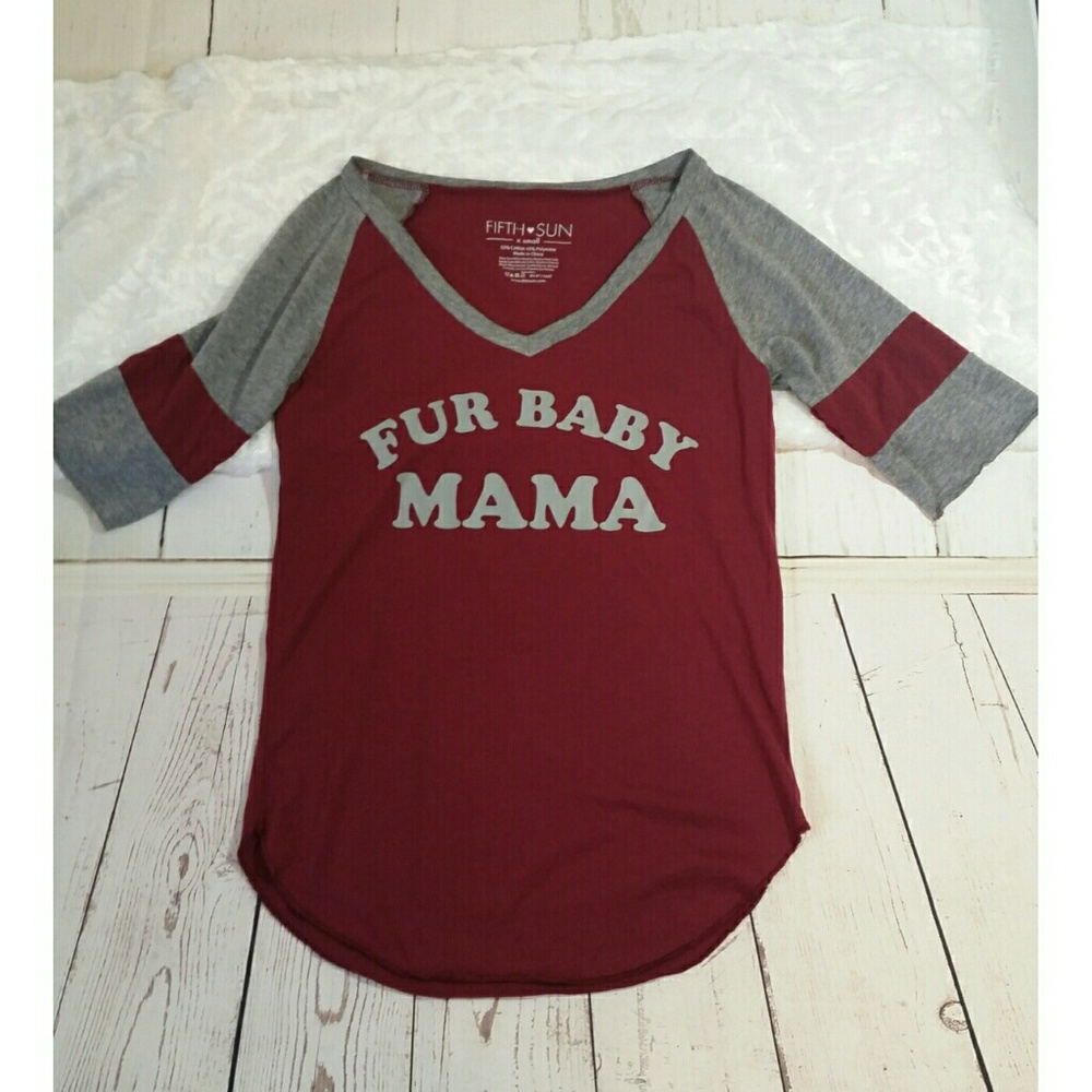 FIFTH SUN NWOT fur baby mama tee XS